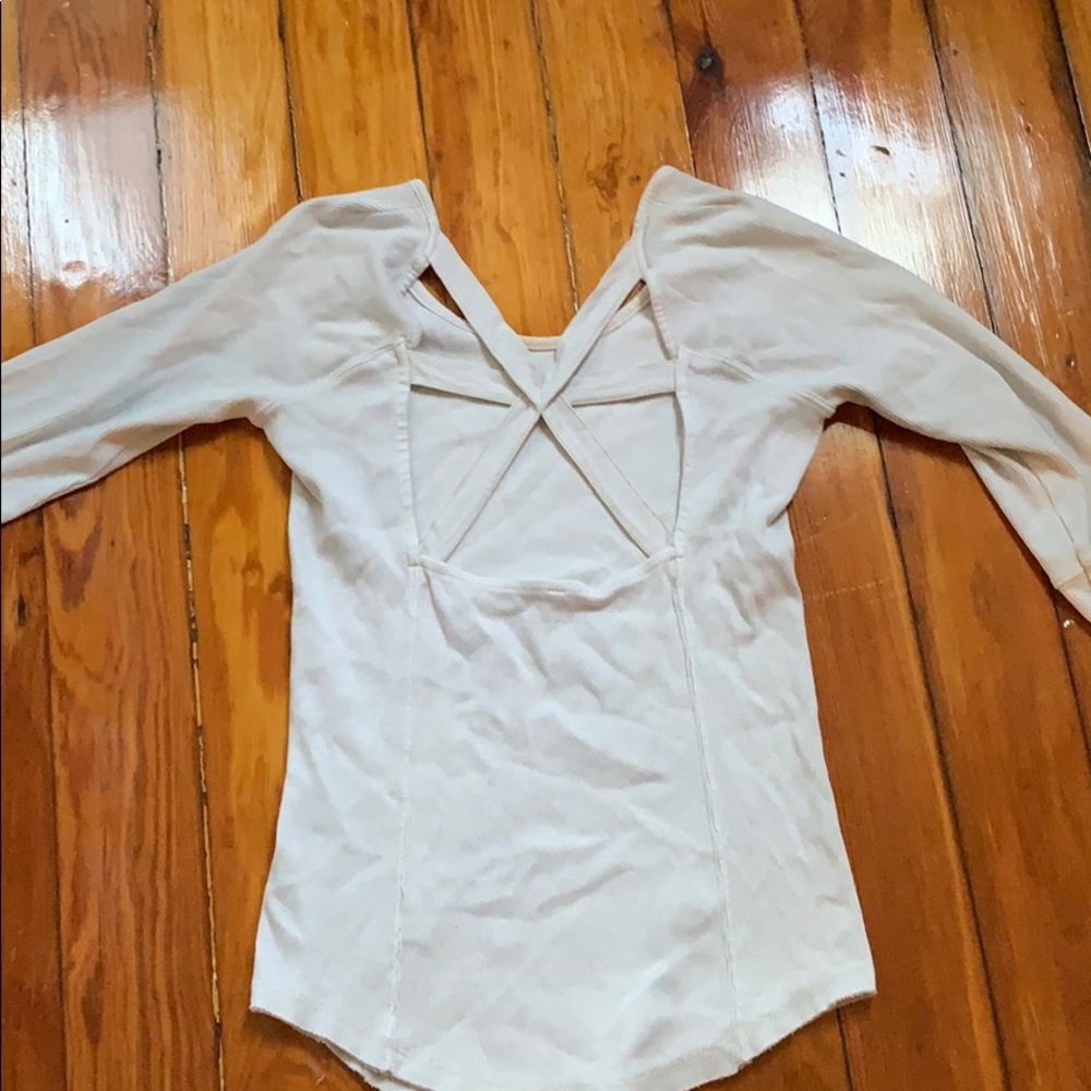 Light blue free people sz small quarter sleeve